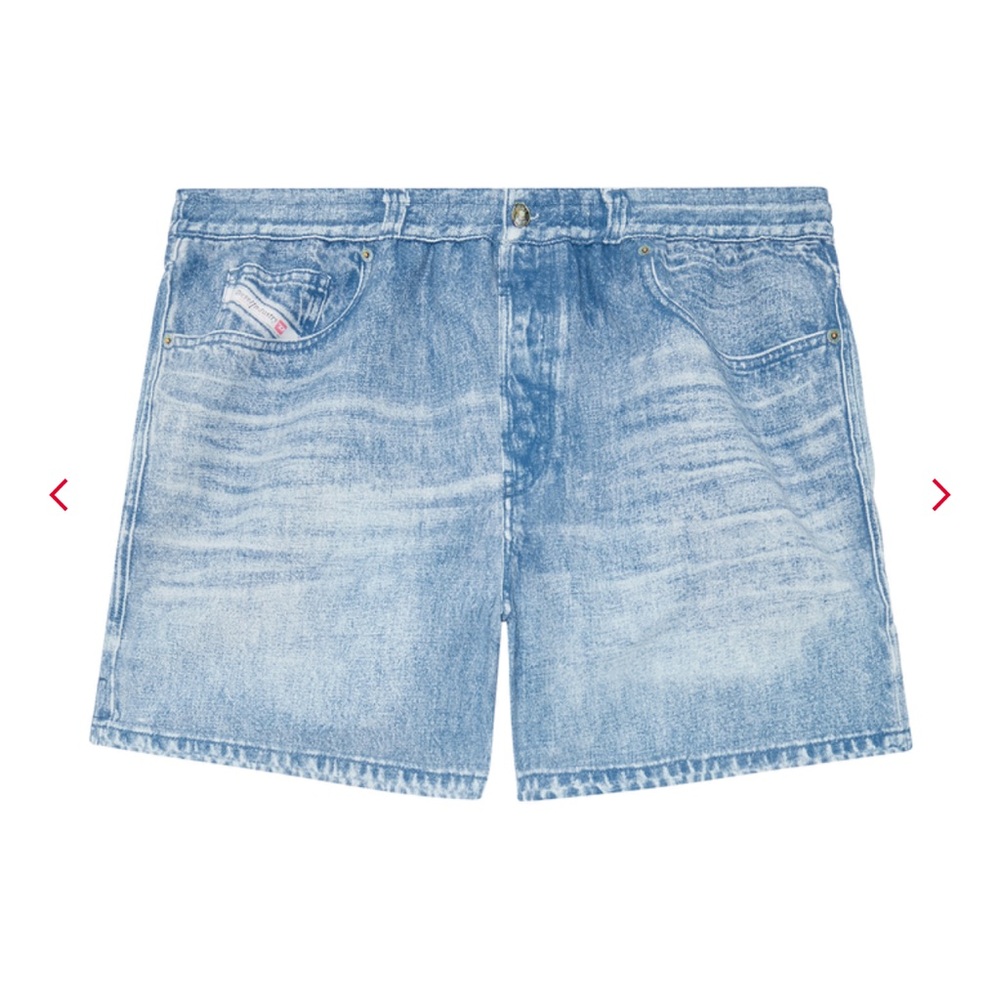 Men’s Diesel Blue Shorts with Distressed Details